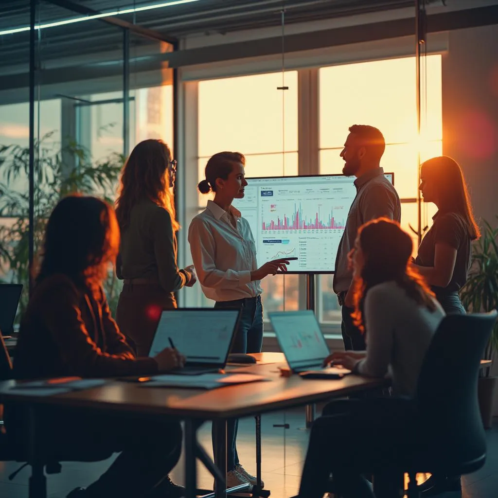Equipo discutiendo estrategias de optimización de costos